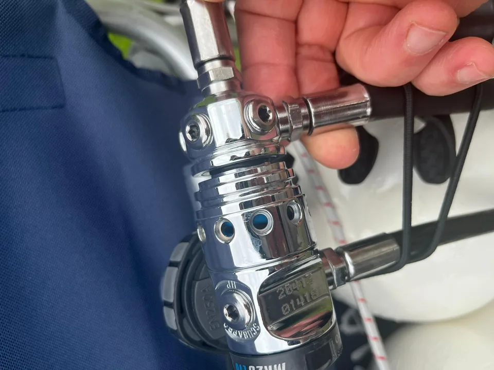 Technische Nahaufnahme eines Atemreglers